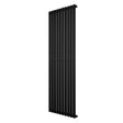 Oval enkelpelarradiator i svart, 1800 x 600 mm, med släta ytor och en modern, stilren design som passar i alla rum