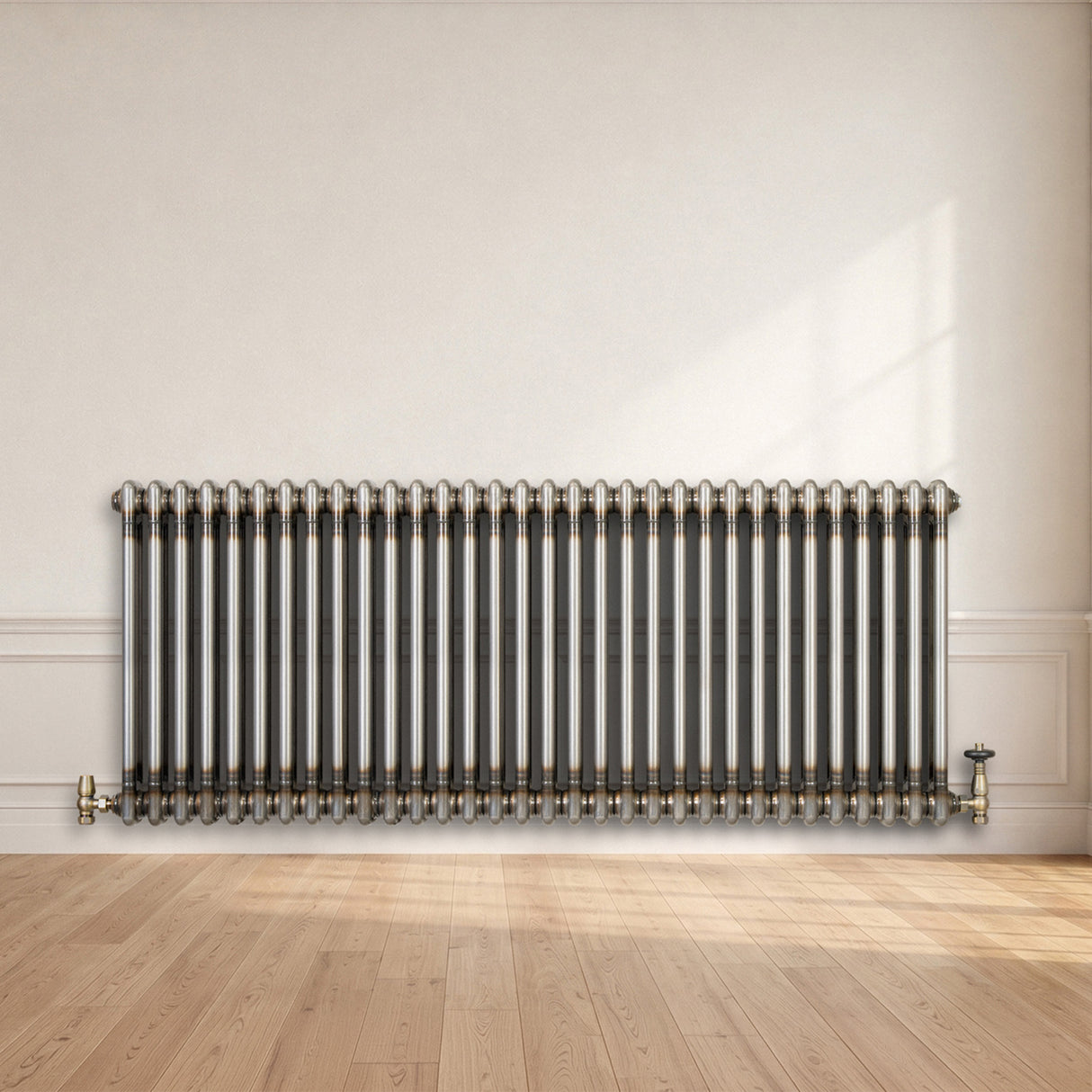 Traditionell 2-kolumnsradiator – 600 x 1460 mm – Råmetall