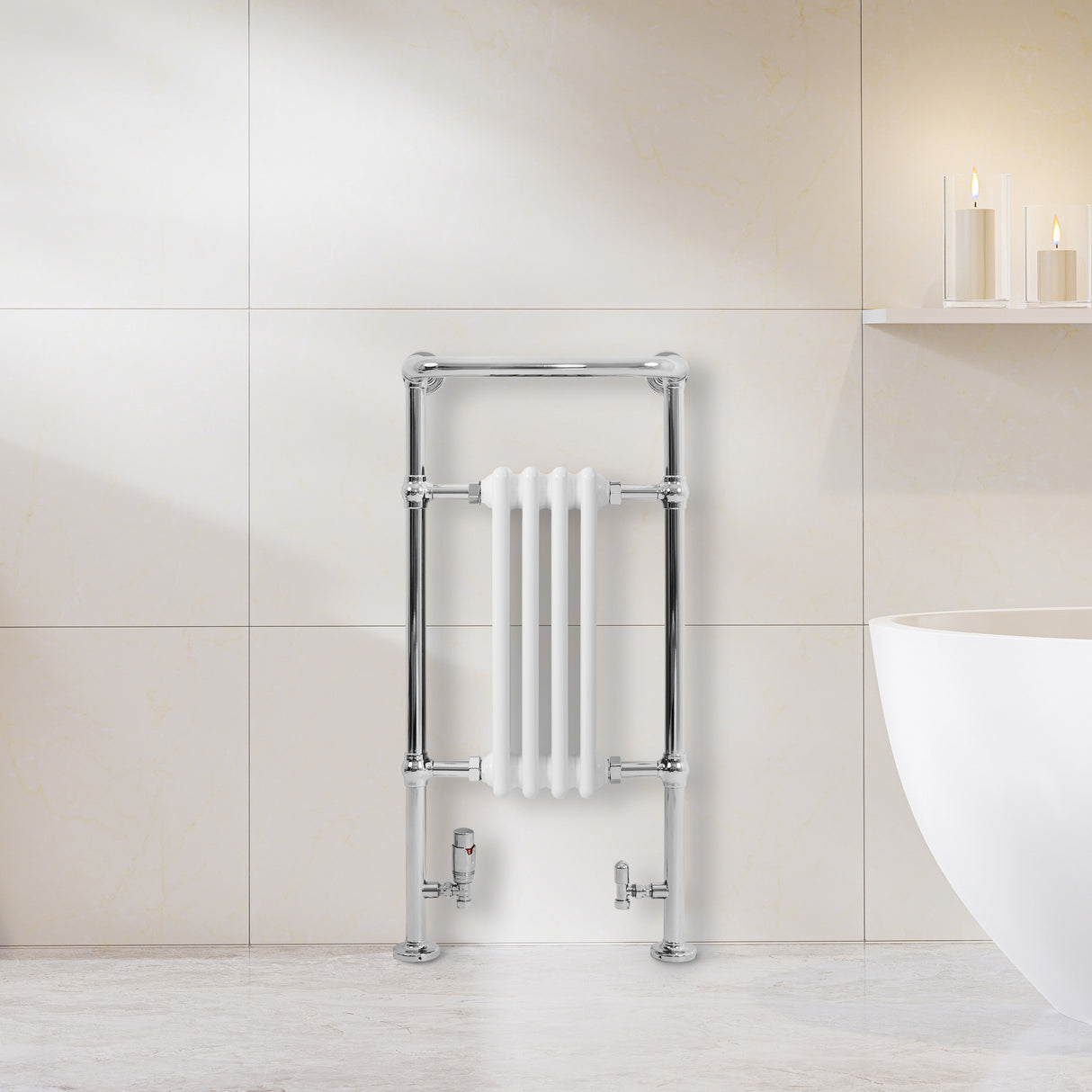 Traditionell Handdukstork – 950mm x 480mm – Vit
