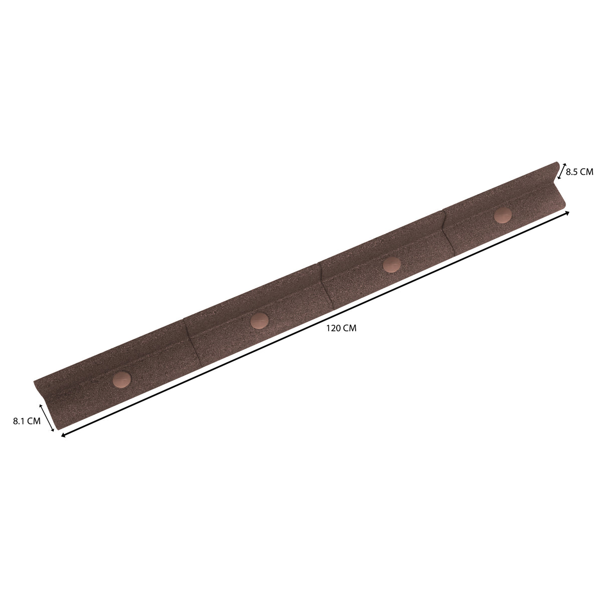 Flexibel gräskant 6 x 1,2 m – Brun