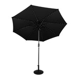 Lutbart LED-Parasoll 2,7 m med Fot – Svart