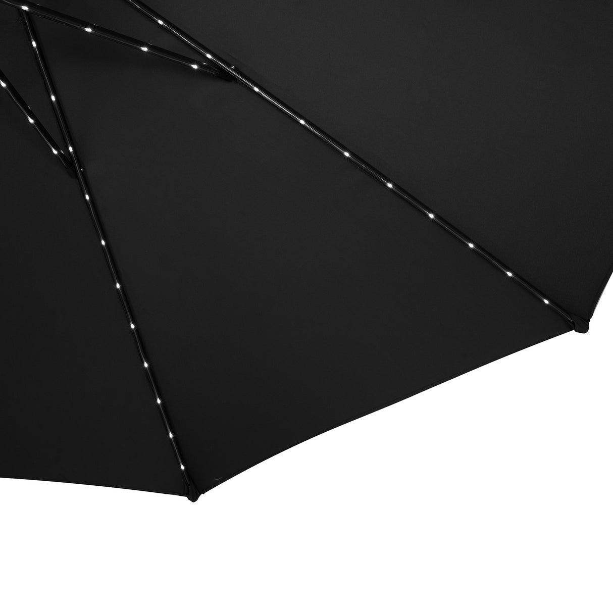 Lutbart LED-Parasoll 2,7 m med Fot – Svart
