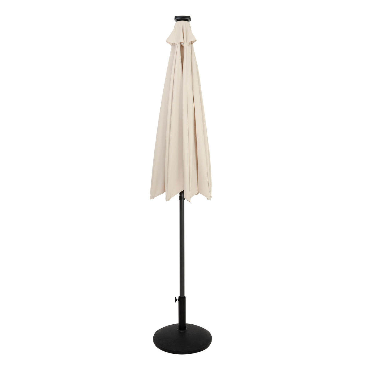 Lutbart LED-Parasoll 2,7 m med Fot – Krämvit