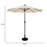 Lutbart LED-Parasoll 2,7 m med Fot – Krämvit