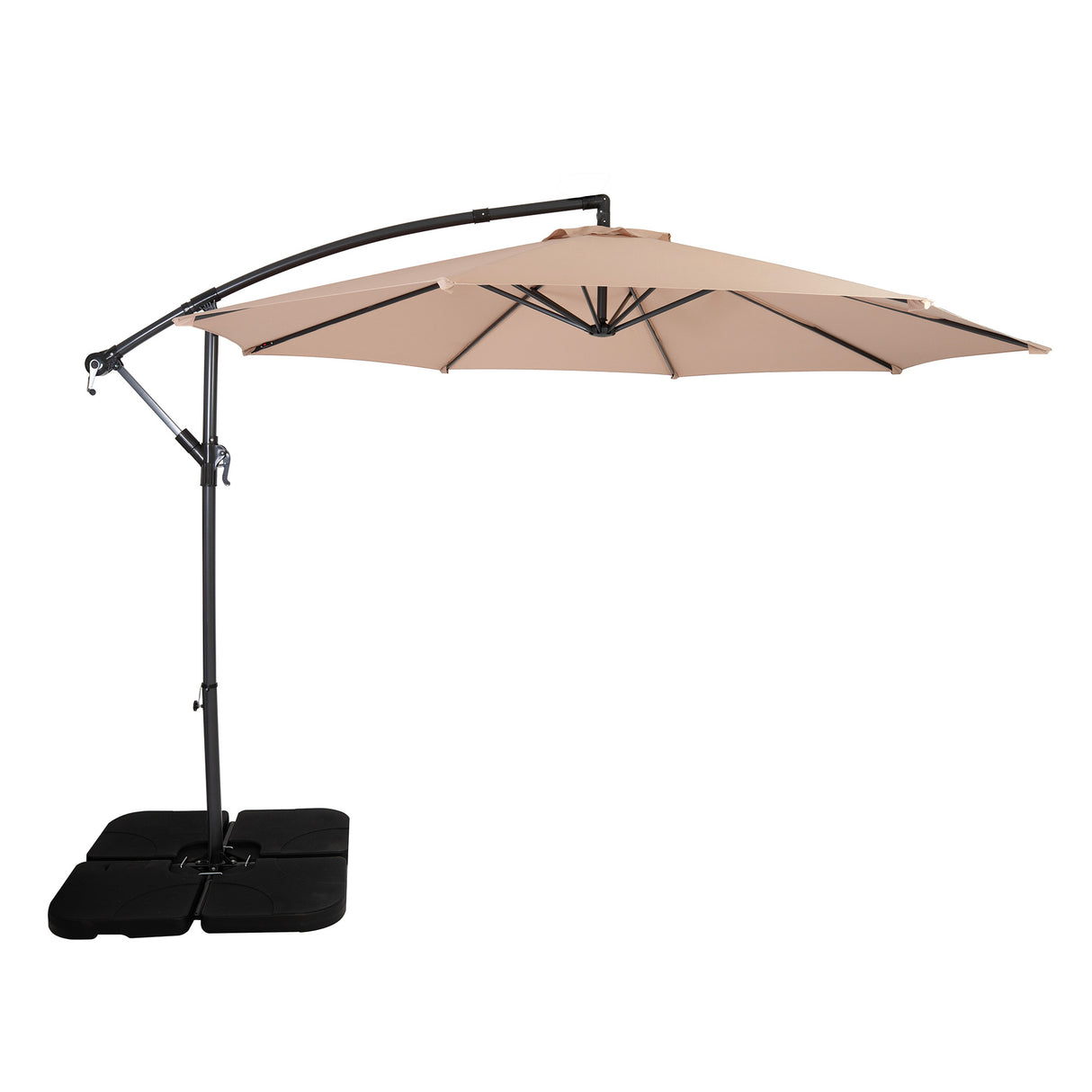 Hängparasoll 3 m med Fyrkantig Fot – Beige
