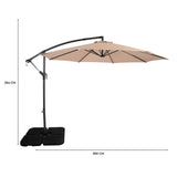 Hängparasoll 3 m med Fyrkantig Fot – Beige