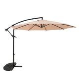 Hängparasoll 3 m med Halv Solfjädersfot – Beige