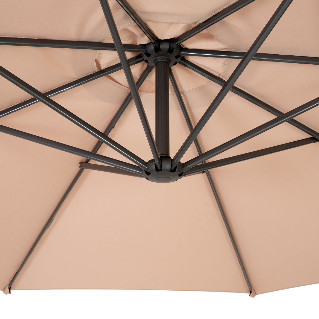 Hängparasoll 3 m med Halv Solfjädersfot – Beige