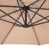 LED Hängparasoll 3 m med Solfjädersfot – Beige