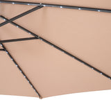 LED Hängparasoll 3 m med Solfjädersfot – Beige