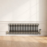 Traditionell 2-kolumnsradiator med ventiler – 300 x 830 mm – Råmetall