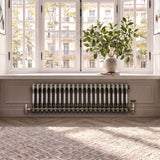 Traditionell 2-kolumnsradiator med ventiler – 300 x 1010 mm – Råmetall