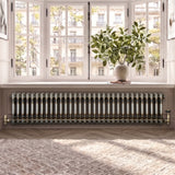 Traditionell 2-kolumnsradiator med ventiler – 300 x 1460 mm – Råmetall