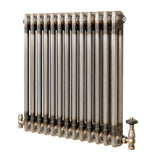 Traditionell 2-kolumnsradiator med ventiler – 600 x 605 mm – Råmetall