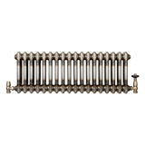 Traditionell 2-kolumnsradiator med ventiler – 600 x 830 mm – Råmetall