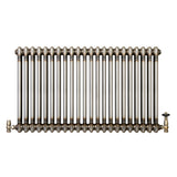 Traditionell 2-kolumnsradiator med ventiler – 600 x 1010 mm – Råmetall