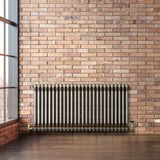 Traditionell 2-kolumnsradiator med ventiler – 600 x 1190 mm – Råmetall