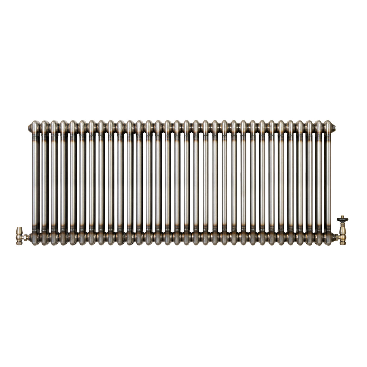 Traditionell 2-kolumnsradiator med ventiler – 600 x 1460 mm – Råmetall