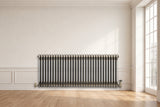 Traditionell 2-kolumnsradiator med ventiler – 600 x 1460 mm – Råmetall
