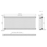 Traditionell 2-kolumnsradiator med ventiler – 600 x 1460 mm – Råmetall