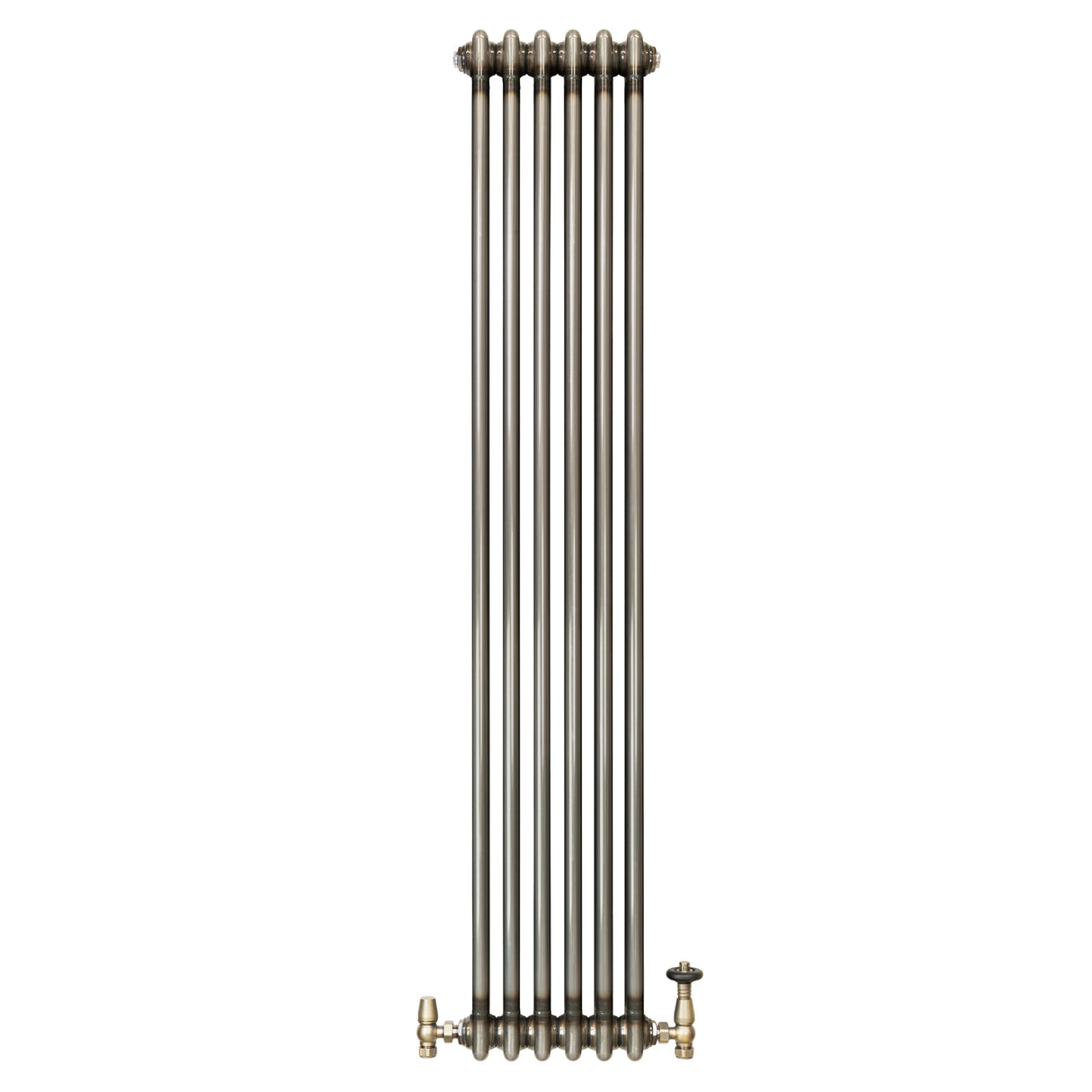 Traditionell 2-kolumnsradiator med ventiler – 1500 x 290 mm – Råmetall