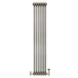 Traditionell 2-kolumnsradiator med ventiler – 1500 x 290 mm – Råmetall