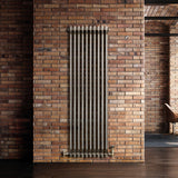Traditionell 2-kolumnsradiator med ventiler – 1500 x 470 mm – Råmetall