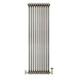 Traditionell 2-kolumnsradiator med ventiler – 1500 x 470 mm – Råmetall