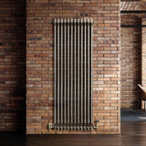 Traditionell 2-kolumnsradiator med ventiler – 1500 x 560 mm – Råmetall