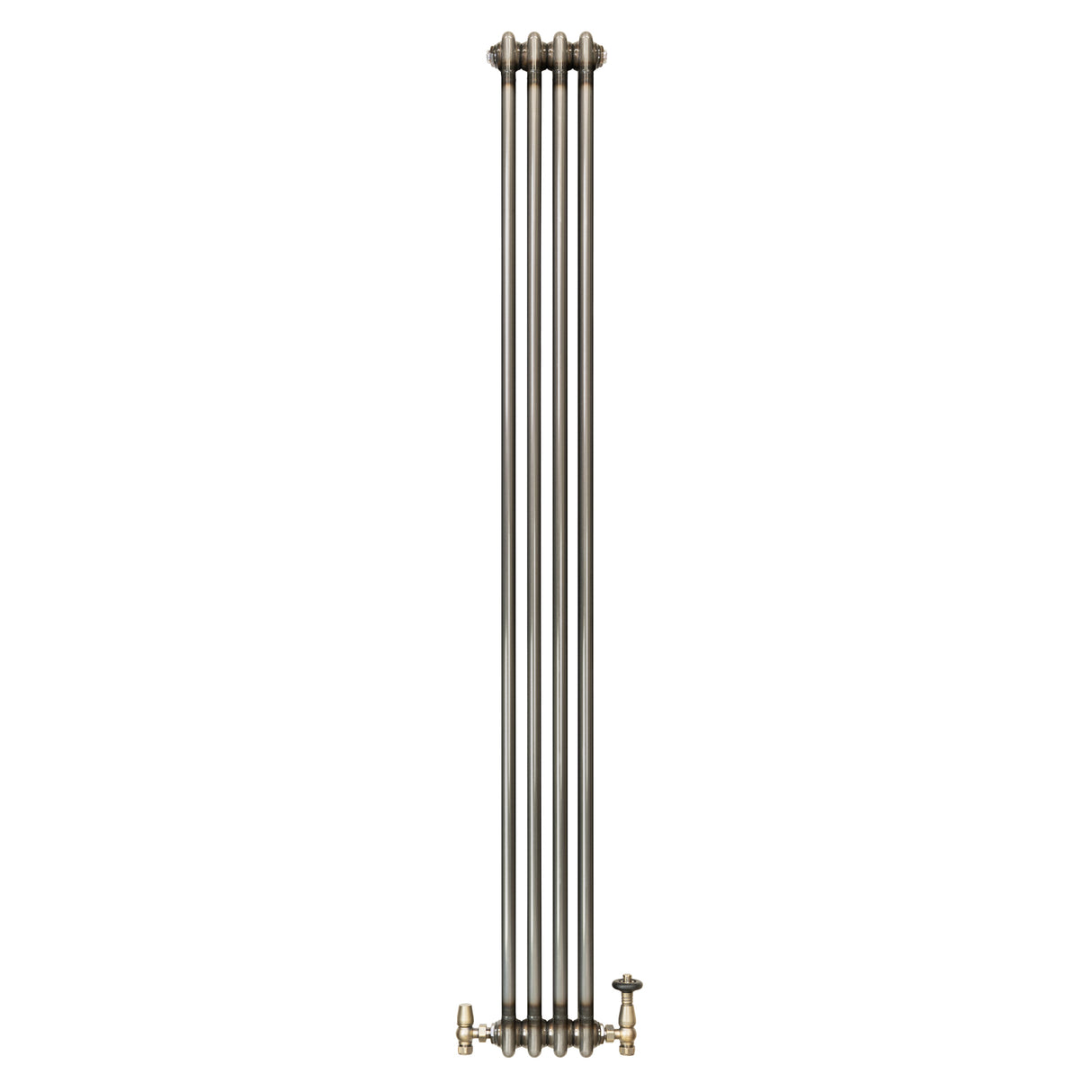 Traditionell 2-kolumnsradiator med ventiler – 1800 x 200 mm – Råmetall