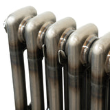 Traditionell 2-kolumnsradiator med ventiler – 1800 x 200 mm – Råmetall