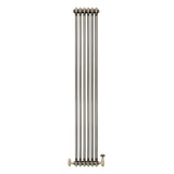 Traditionell 2-kolumnsradiator med ventiler – 1800 x 290 mm – Råmetall