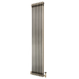 Traditionell 2-kolumnsradiator med ventiler – 1800 x 380 mm – Råmetall