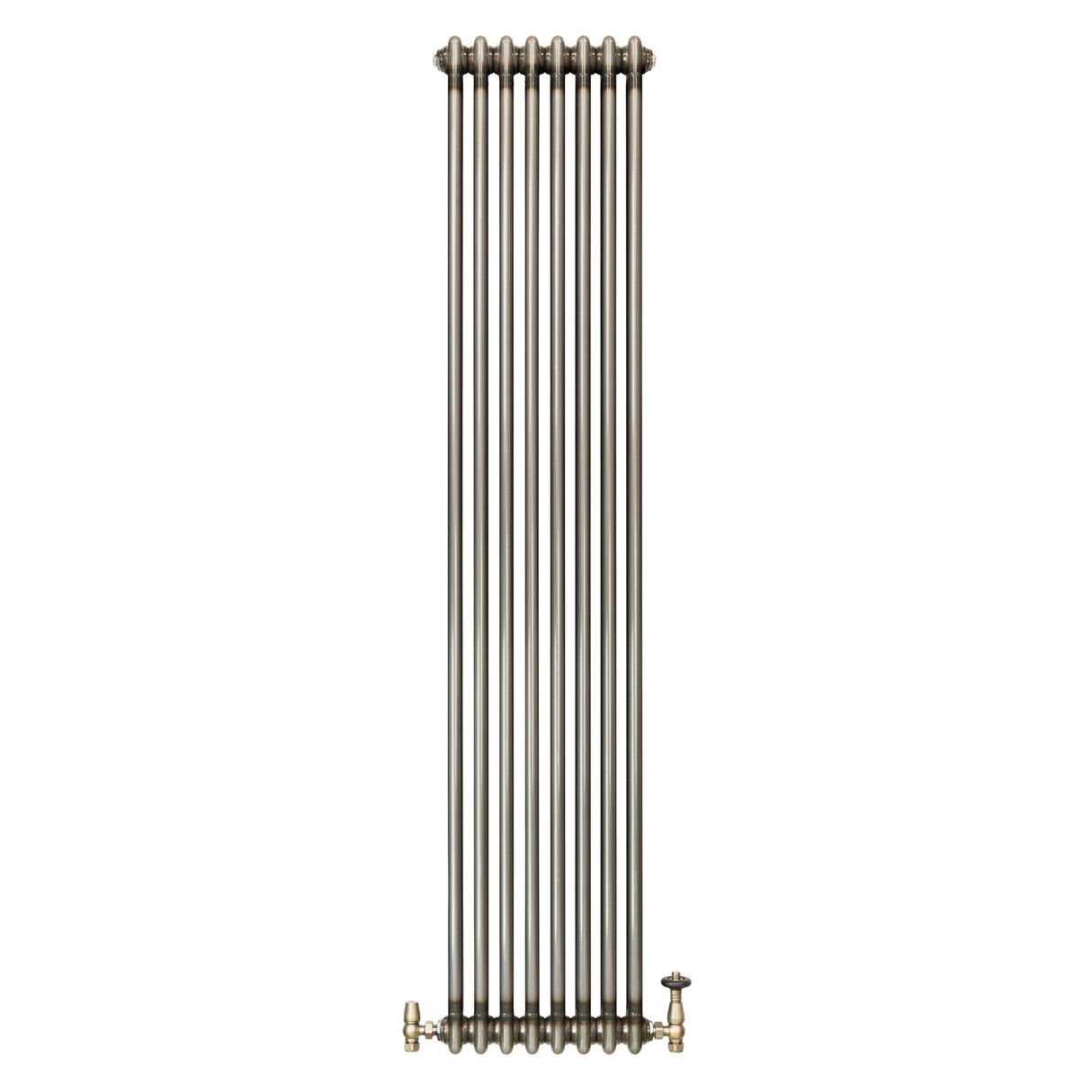 Traditionell 2-kolumnsradiator med ventiler – 1800 x 380 mm – Råmetall