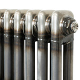 Traditionell 2-kolumnsradiator med ventiler – 1800 x 470 mm – Råmetall