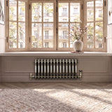 Traditionell 3-kolumnsradiator med ventiler – 300 x 650 mm – Råmetall