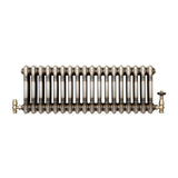 Traditionell 3-kolumnsradiator med ventiler – 300 x 830 mm – Råmetall