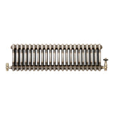 Traditionell 3-kolumnsradiator med ventiler – 300 x 1010 mm – Råmetall