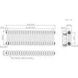 Traditionell 3-kolumnsradiator med ventiler – 300 x 1010 mm – Råmetall
