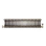 Traditionell 3-kolumnsradiator med ventiler – 300 x 1190 mm – Råmetall