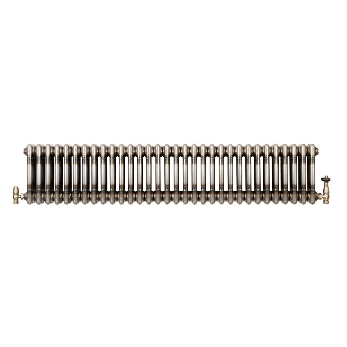 Traditionell 3-kolumnsradiator med ventiler – 300 x 1460 mm – Råmetall