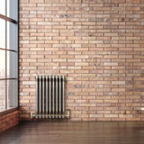 Traditionell 3-kolumnsradiator med ventiler – 600 x 425 mm – Råmetall