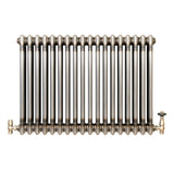 Traditionell 3-kolumnsradiator med ventiler – 600 x 830 mm – Råmetall