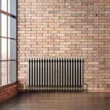 Traditionell 3-kolumnsradiator med ventiler – 600 x 1010 mm – Råmetall