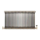 Traditionell 3-kolumnsradiator med ventiler – 600 x 1010 mm – Råmetall