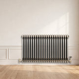 Traditionell 3-kolumnsradiator med ventiler – 600 x 1010 mm – Råmetall