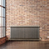 Traditionell 3-kolumnsradiator med ventiler – 600 x 1190 mm – Råmetall