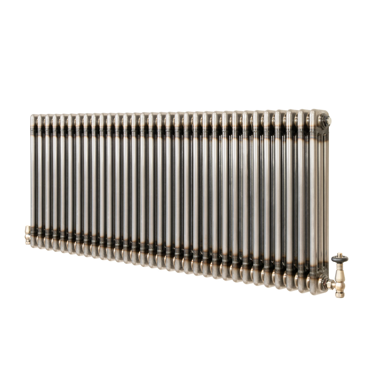 Traditionell 3-kolumnsradiator med ventiler – 600 x 1460 mm – Råmetall