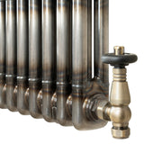 Traditionell 3-kolumnsradiator med ventiler – 600 x 1460 mm – Råmetall