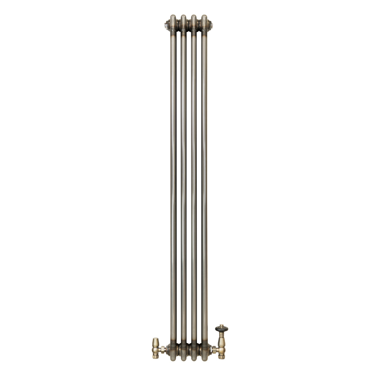 Traditionell 3-kolumnsradiator med ventiler – 1500 x 200 mm – Råmetall